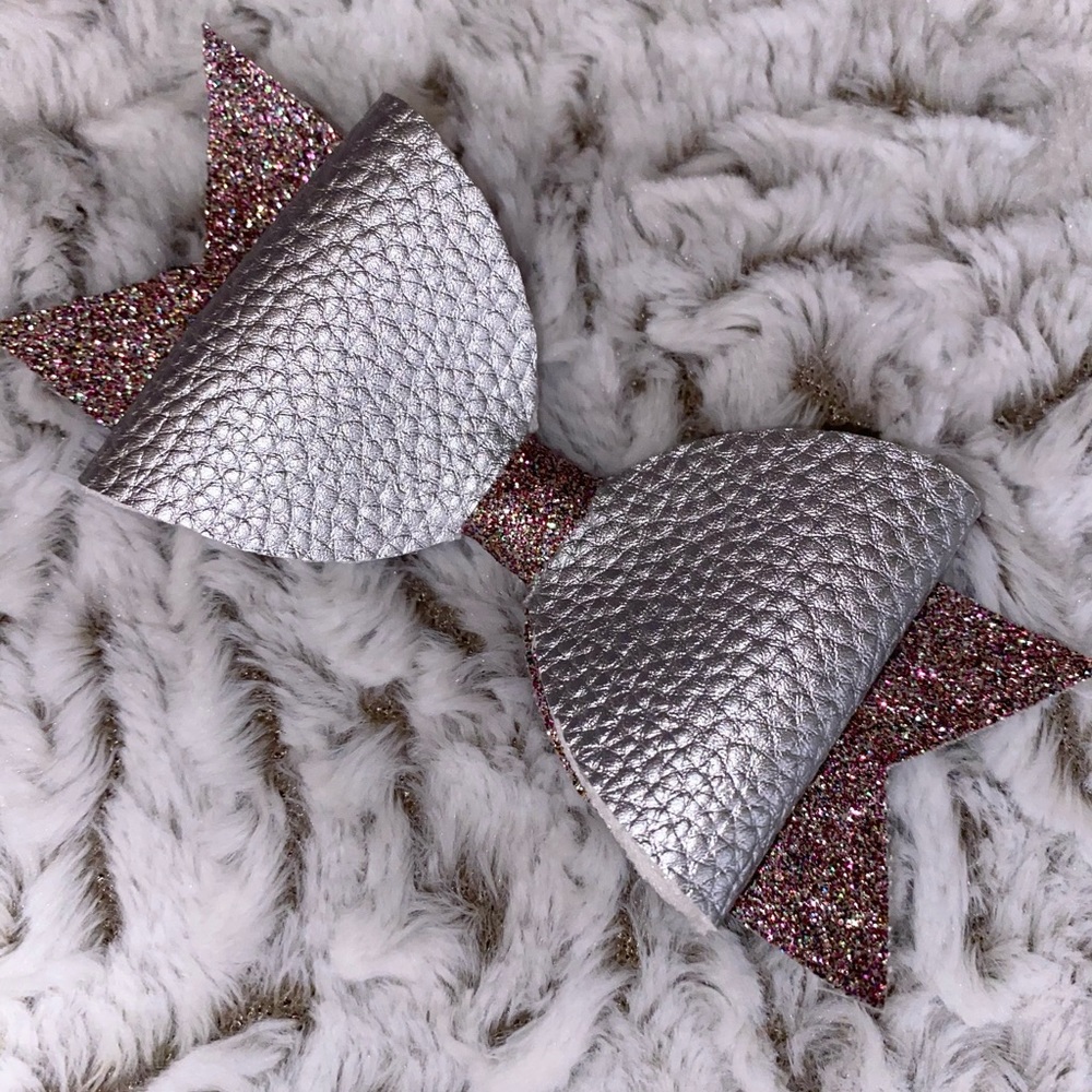 Handmade faux leather bows